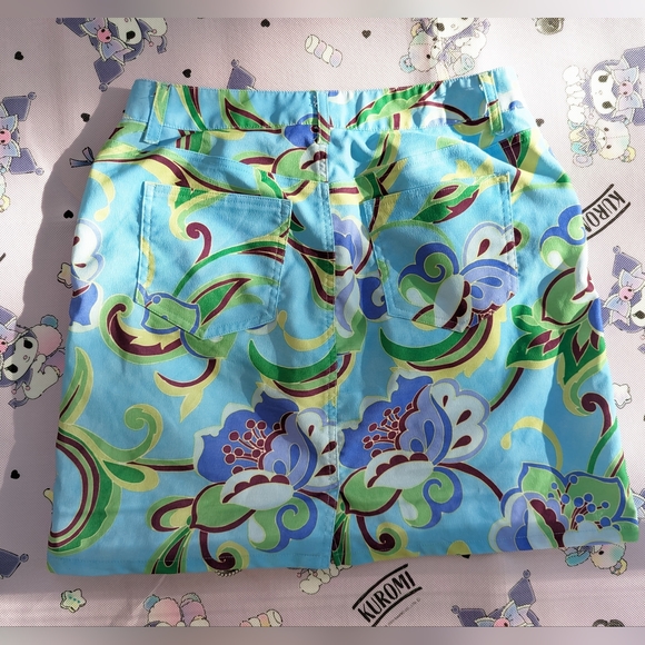 ALLEN BY A.B.S TROPICAL FLORAL SKIRT 8 - Picture 2 of 4